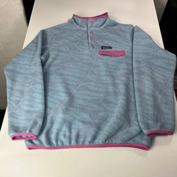 Patagonia Lightweight Synchilla Snap-T Pullover Eucalyptus Fronds Berlin Blue M - Picture 5 of 16